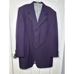 Stacy Adam’s Men’s Long Sleeve 4 Button Blazer Deep Purple Size 44R NWOT
